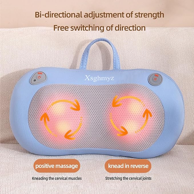Deep Tissue Neck MassagerPeanut Shiatsu Back and Neck Massager Deep Tissue with Heating Function Electric Massage Pillow