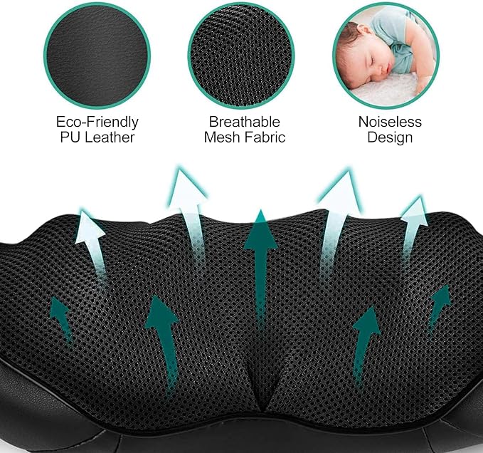 Medcursor Neck Massager - Portable Electric Neck and Back Massager with Heat Deep Tissue 3D Kneading Pillow for Muscle Pain Relief Ideal Father’s Day Gift Not Cordless