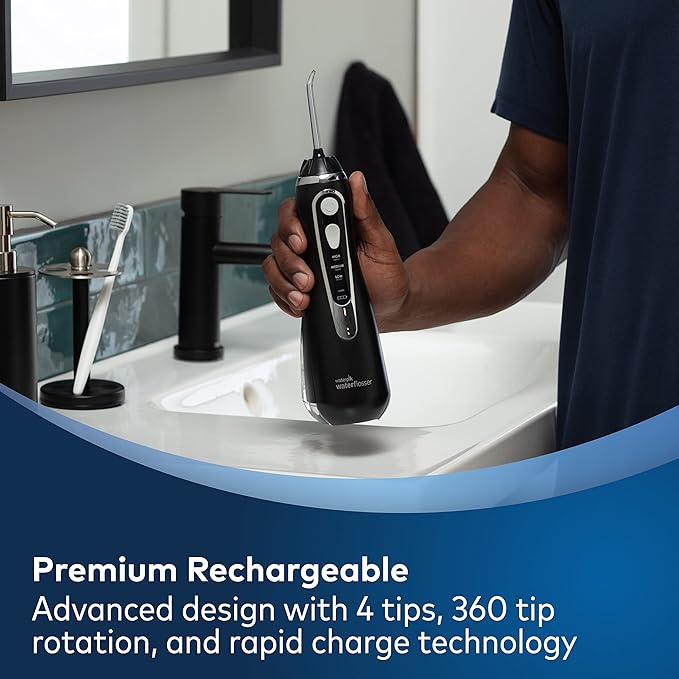 Waterpik Cordless Slide Professional Water Flosser Portable Collapsible for Travel and Storage &amp Cordless Advanced Water Flosser for Teeth Gums Braces Dental Care with Travel Bag