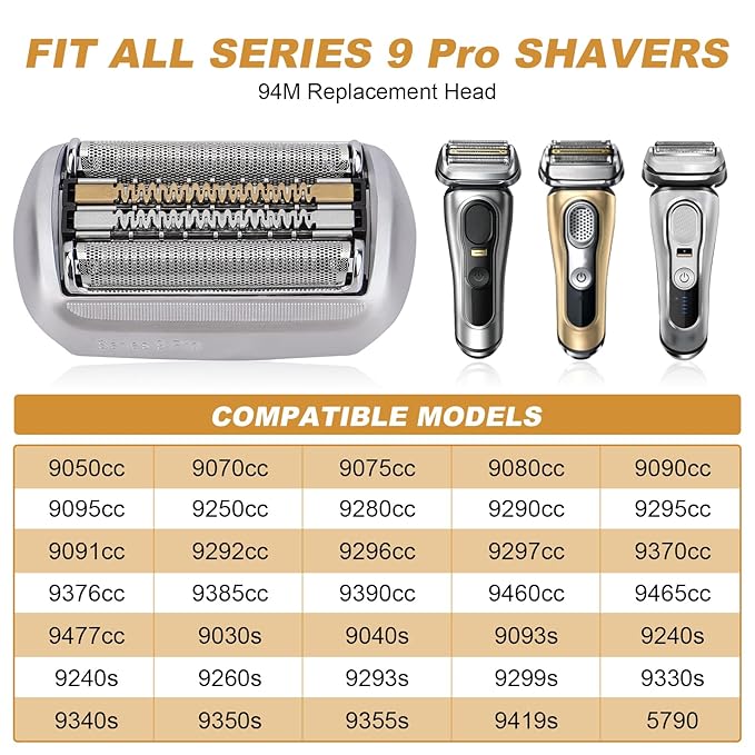 Series 9 94M Electric Shaver Replacement Head: Replacement Heads for B*raun Series 9 S9 and 9 Pro Shavers 9290cc 9291cc 9370cc 9293s 9385cc 9390cc 9330s(1pack)