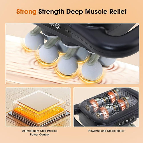 16 Head Massage Gun Set Deep Tissue Percussion Massager 2600mAh Electric Massage Tools with 9 Styles &amp Levels Black