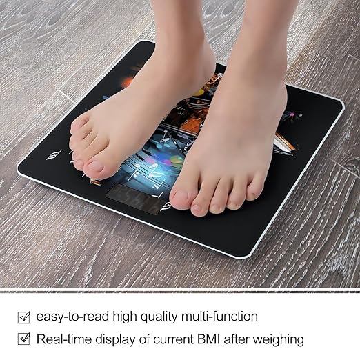 Digital Bathroom Scale for Body Weight Scale with Bright LCD Display High Accuracy Step-On Technology Auto On/Off Saxophone and Piano Digital Scales 400 Lbs /180kg