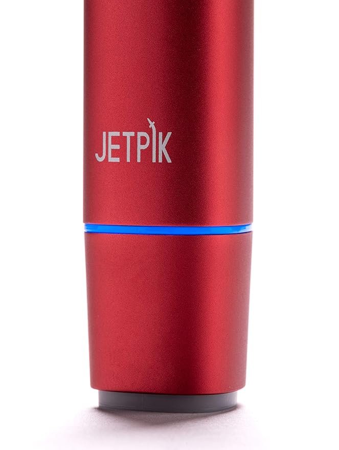 Jetpik JP300 Modern Sonic Rechargeable Toothbrush for Adults - 5 Brushing modes Premium Aluminum Body Waterproof USB induction charging Portable Travel Case Included RED color
