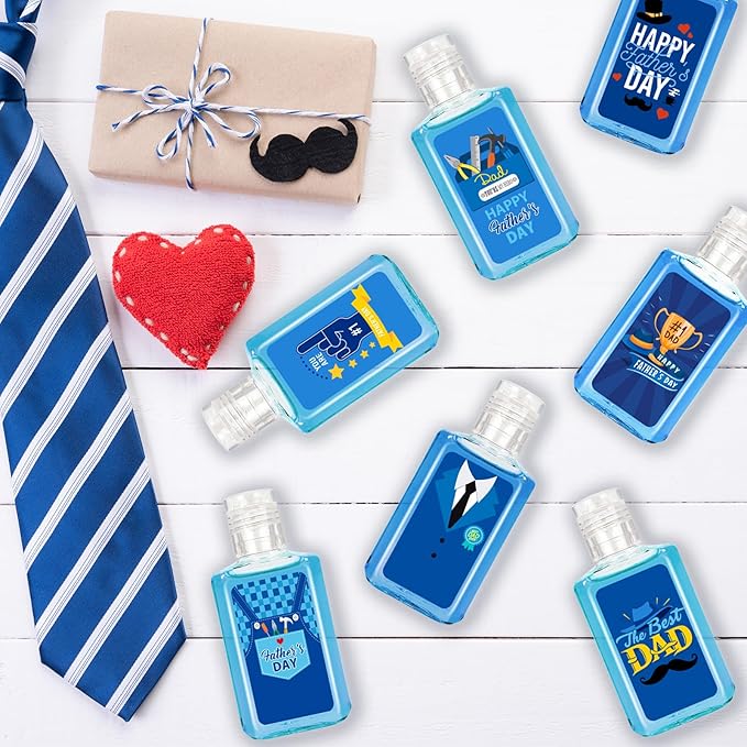 50 Pcs Father's Day Mini Hand Sanitizer Bulk Happy Father's Day Small Hand Soap 1fl Oz Travel Size Hand Soap Best Dad for Happy Fathers Day Party Supplie
