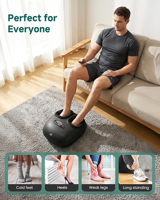 Snailax Shiatsu Foot Massager with Heat Deep Kneading Compression Vibration Electric Feet Massage Machine for Plantar FasciitisNeuropathyFoot WarmerRemote ControlSize 13Mother's Day Gifts