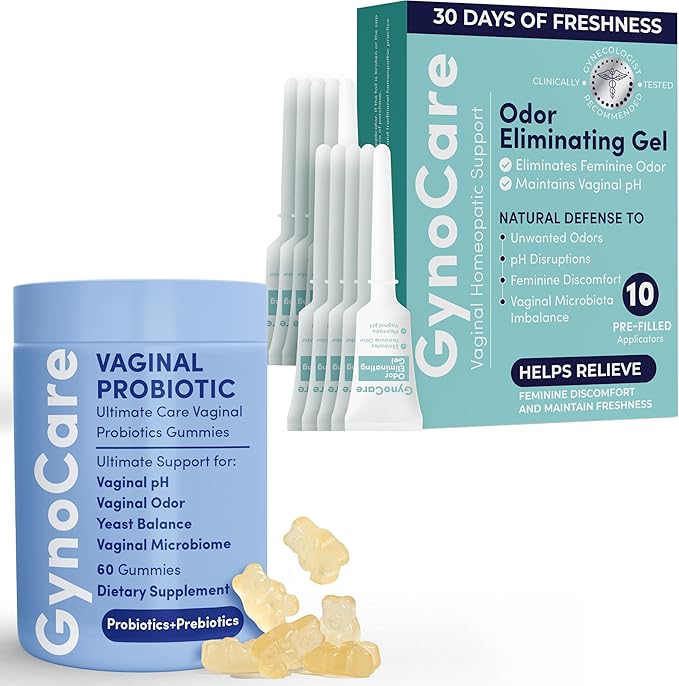 Terramed Just Think Comfort Vaginal Odor Eliminating Gel + Vaginal Probiotic Gummies – Dual Support for pH Balance Odor Control and Intimate Wellness