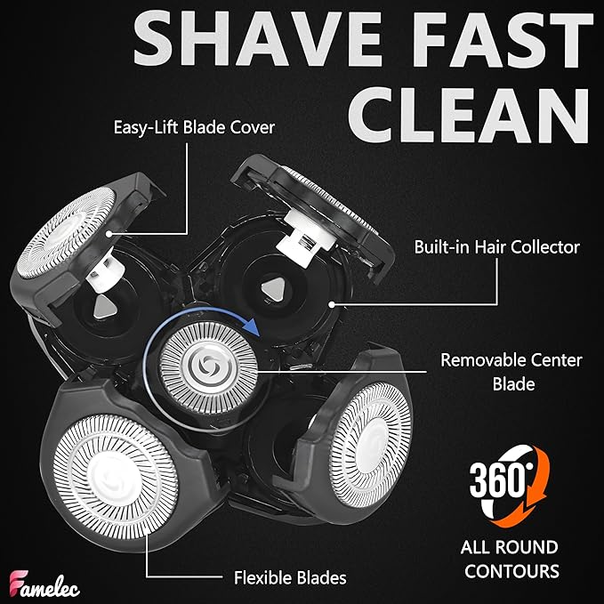 3 Pack Freedom Shaver Heads Compatible with Freedom Grooming Replacement Blades for Bald Men Head Shaver Kit Refills Waterproof Razor Kits Fit for Electric Razor Shaver Replacement Blades
