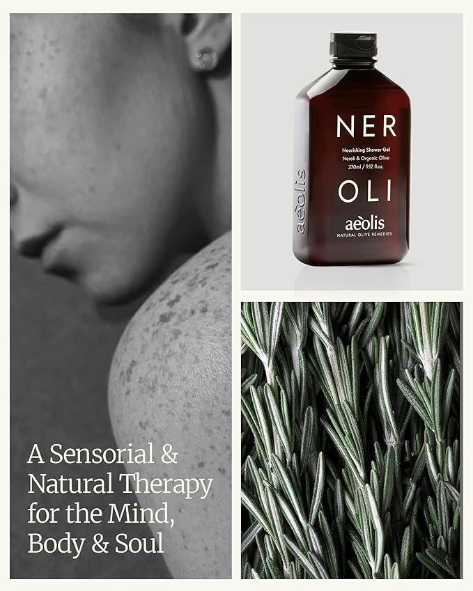 AEOLIS Refreshing Shower Gel with Neroli and Olive Leaves – Greek Olive Oil Shower Gel for Men &amp Women – Clean Beauty Body Cleanser – Natural Skincare from Greece – Invigorating Body Care 9.12 Fl