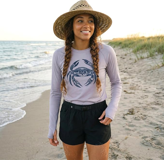 Reel Life Women's Long Sleeve - UPF 50+ Sun Shirts for Women Quick-Dry UV Protection Clothing 4-Way Stretch with Thumbholes