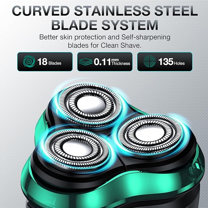 Electric Razor for Men Cordless Rechargeable Rotary Shaver with Pop-Up Trimmer IPX6 Waterproof Wet &amp Dry Electric Razor Includes Charging Stand – Mens Electric Shaver for Face and Travel