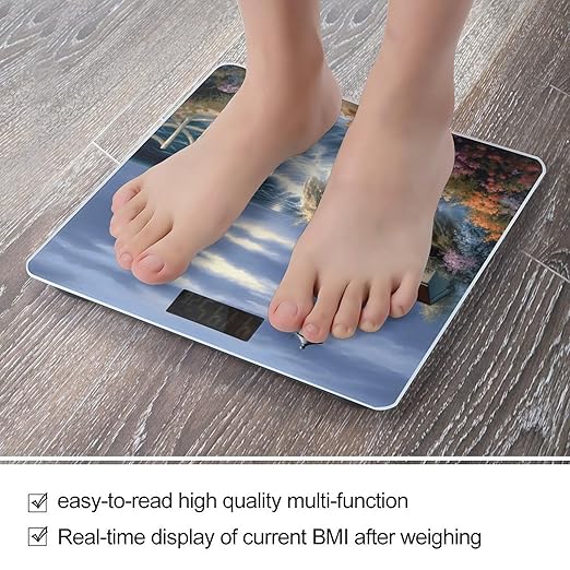Lighthouse Diamond Painting Weight Scale for Body Weight Digital Bathroom Scale High Capacity Accurate Digital Weighing Scales and Easy-to-Read on Backlit LCD Display Scales