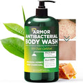 Antibacterial Body Wash | Antibacterial Soap for Men &amp Women | Kills 99.9% of Germs &amp Bacteria | Helps with Back Acne Body Odor &amp Skin Irritation | Manuka Honey &amp Charcoal 16 fl oz