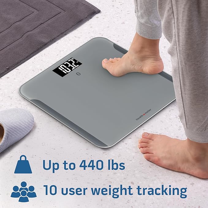 Health o meter Bluetooth Digital Body Composition Scale 440 lb Capacity Smart Bathroom Scale with BMI and Weight Tracking for Multiple Users