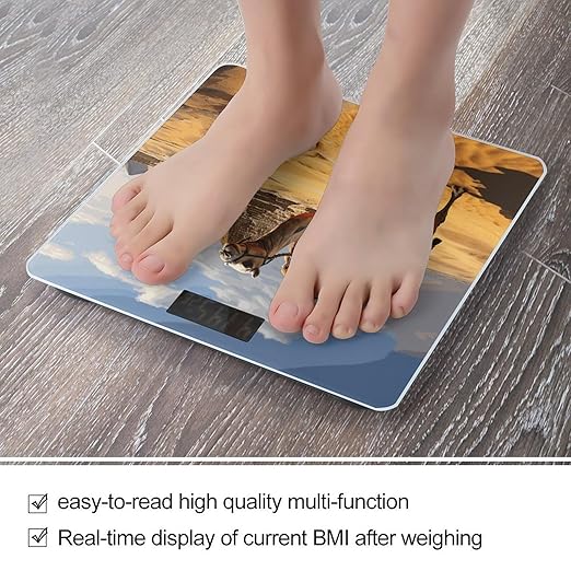 Pyramid Camel Bathroom Scale for Body Weight Bathroom Weighing Scale with Backlit LCD Display Highly Accurate Measures Weight Up to 180kg