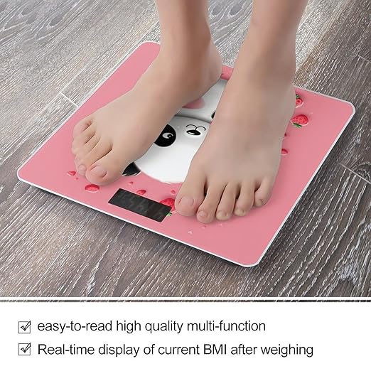 Cartoon Strawberry Panda Bathroom ScaleHighly Accurate Digital Weighing Machine for People Bright LED Display Weight Scale for The Aldult Home Use
