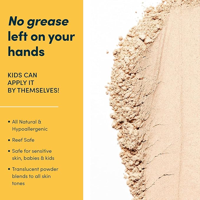 Bada Boom Mineral Translucent Sunscreen Powder Brush on SPF 50 for Kids and Sensitive Skin