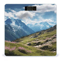 Mountains Scale for Body Weight Anti-Slip Tempered Glass Digital Bathroom Scales Clear LCD Display Weighing Scale Safe Rounded Corners Smart Scales