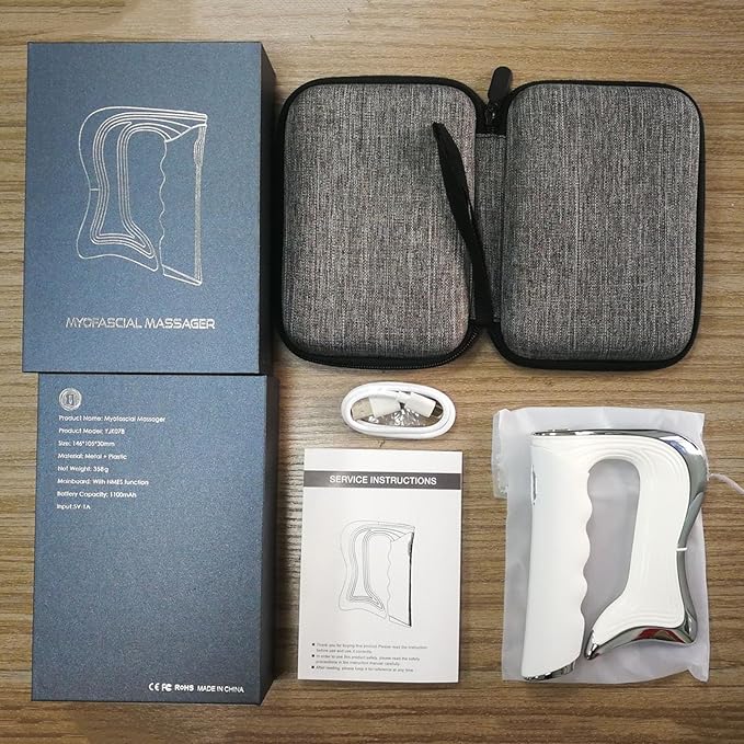 Electric Fascia Massager Guasha Scraper Muscle Relaxing Release Pressure Electric Scraping Tool Muscle Relaxation StimulatoBlack