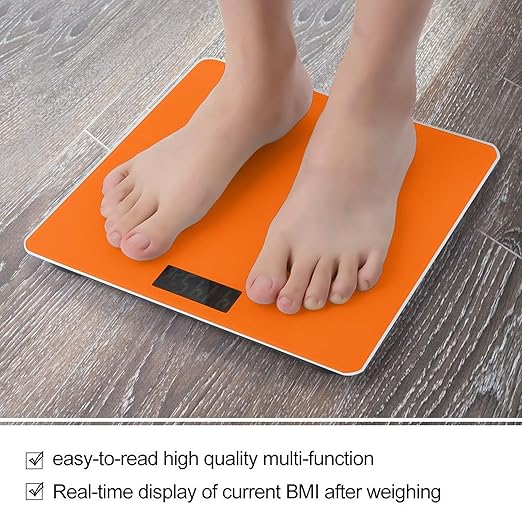 Women's Digital Bathroom Weighing Scale Automatic Switch Energy Saving Scale Smart Scale for Body Weight Compatible with Orange
