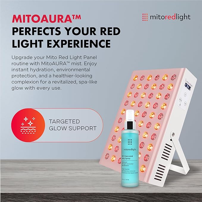 Mito Red Light – MitoMIN 2.0 Red Light Panel – Red Light Therapy for Face and Neck – Red Light &amp Near Infrared Red Light Therapy – At-Home Red Light Therapy for Body