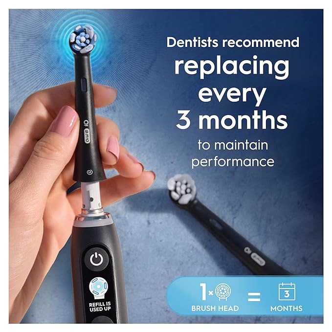 Oral-B iO Ultimate Cleaning Electric Toothbrush Heads 8 Pieces Ultimate Tooth Cleaning Toothbrush Attachment for Oral-B Toothbrushes Letterbox Enabled Packaging Black