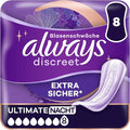 Always Discreet Ultimate Night Incontinence Pads for Women Pack of 8