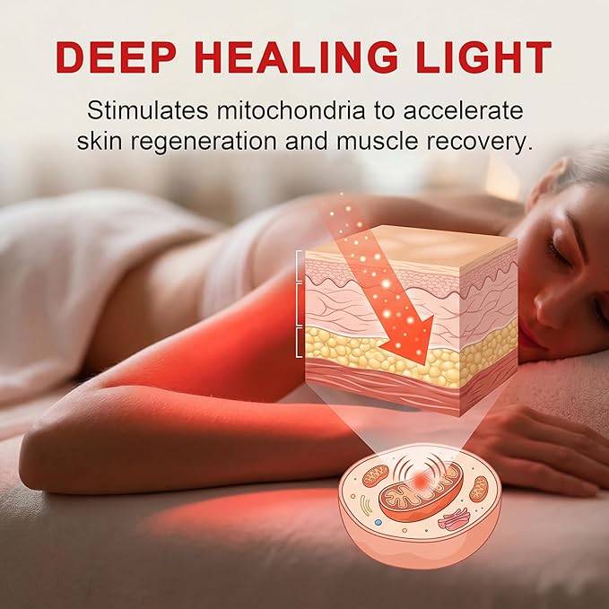 Elitzia 1000W Red Light Personal Tower Device Red &amp Near-Infrared 650nm &amp 850nm for Full Body Face Standing Salon SPA Home Use Pain Relief Skin Rejuvenation Muscle Recovery &amp Skin Vitality