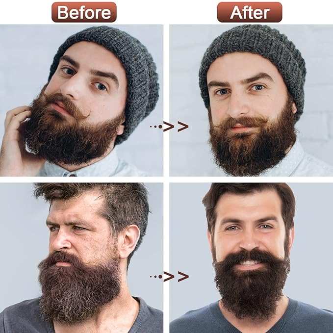 ISNER MILE Beard Wash &amp Conditioner Set for Men - 17 oz Shampoo with Biotin Argan &amp Jojoba Oils for Smooth Soft and Strengthened Beard - Sandalwood Scented Grooming Gift