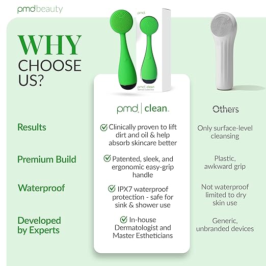 PMD Clean - Smart Facial Cleansing Device with Silicone Brush &amp Anti-Aging Massager