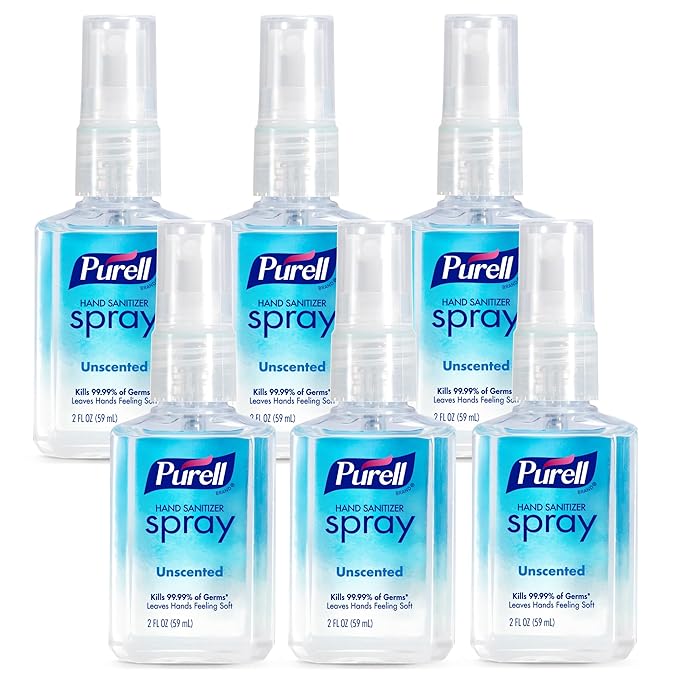 PURELL Advanced Hand Sanitizer Spray Unscented 2 fl oz Travel-Size Spray Bottle (Pack of 6) – 2023-04-EC