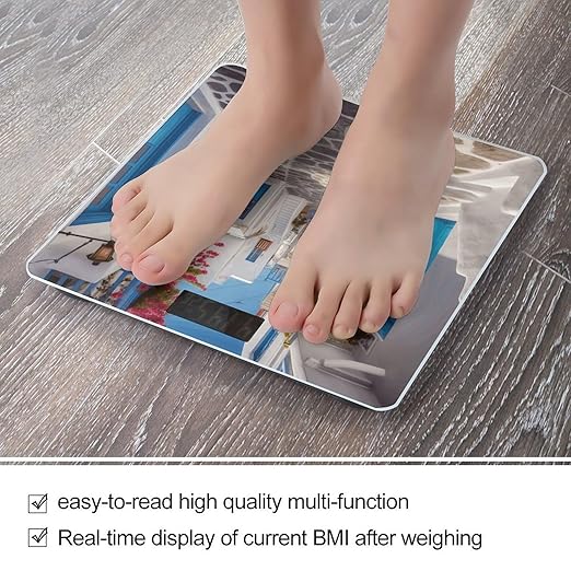 Greece Street Weight Scale for Body Weight Digital Bathroom Scale High Capacity Accurate Digital Weighing Scales and Easy-to-Read on Backlit LCD Display Scales