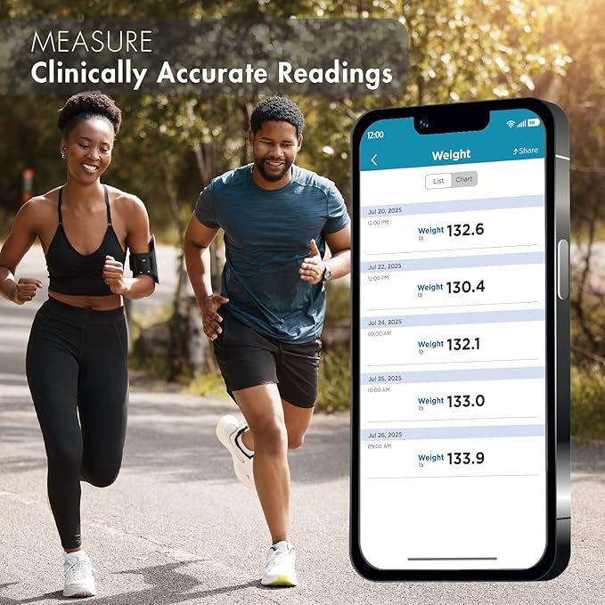 Trackstar Silver Digital Weight Scale | 440 lb Weight Capacity | Trackstar Monitoring App | Bluetooth iOS &amp Android Compatible | Measure Track and Share Results