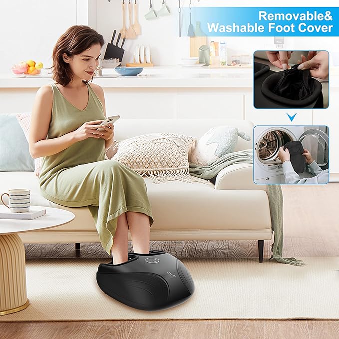 COMFIER Shiatsu Foot Massager with HeatFeet Massager for NeuropathyPlantar Fasciitis Kneading Rolling CompressionFits up to Men Size 12Home Office UseGifts for WomenMen