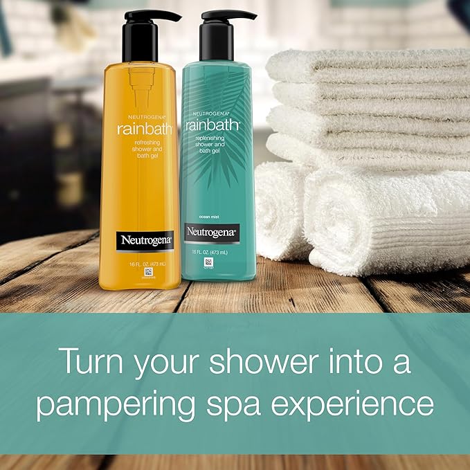 Neutrogena Rainbath Refreshing &amp Cleansing Shower &amp Bath Gel Moisturizing Daily Body Wash &amp Shaving Gel for Soft Skin Two Pack Including Ocean Mist &amp Original Scents 16 fl. oz 2 Pa