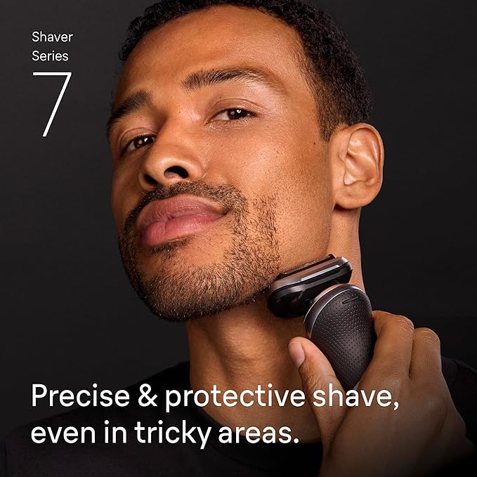 Braun Electric Shaver for Men Series 7 7120s Wet &amp Dry Shave Turbo &amp Gentle Shaving Modes Waterproof Foil Shaver with Precision Trimmer Space Grey