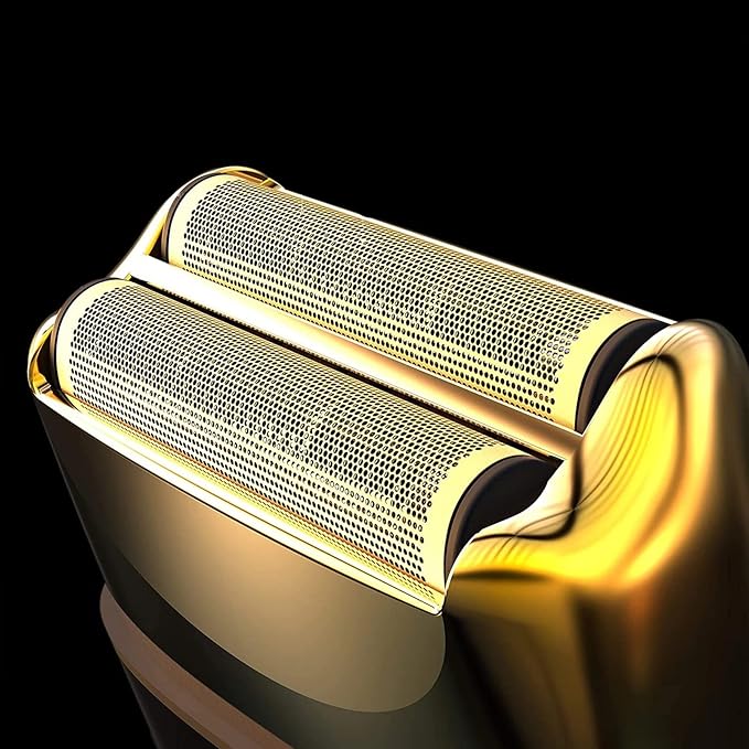 KEMEI Electric Razors for Men Professional Cordless All Metal Electric Razor Lithium Titanium Razors USB Rechargeable Facial Beard TrimmerGolden (TX1 Gold)