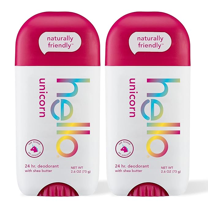 hello Unicorn Aluminum Free Deodorant for Women Girls Safe for Kids Dermatologically tested &amp Variety (Unicorn Strawberry Dragon) Fluoride Kids Toothpaste Anticavity Natural Flavors
