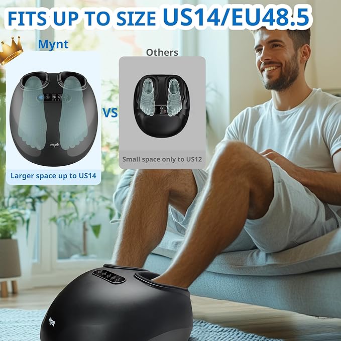 Mynt Shiatsu Foot Massager for Plantar Fasciitis Feet Massage Machine with Heat Deep Kneading Compress Foot Warmer for Pain Relief Fits Up to 14 Gift for Father Mother