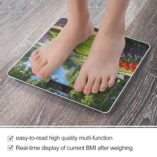 Jardin Du Roy Smart Scale for Body Weight Digital Bathroom Scale Toughened Glass Weight Scale with Large LCD Backlight Display High Precision Scales Weighing Machine