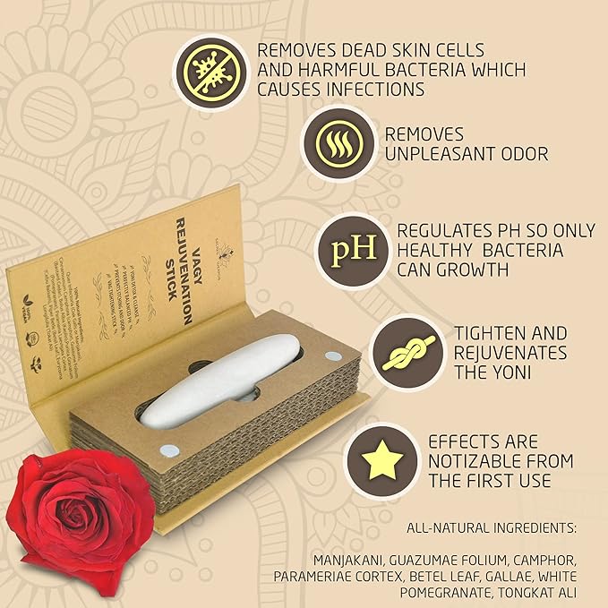 Sacred Weapon Vagy Rejuvenation &amp Tightening Wand | pH Balance Vaginal Wash &amp Odor Eliminator | Manjakani &amp Alum Stone Vagina Tightener Intimate Deodorant for Women &amp Exfoliator for F