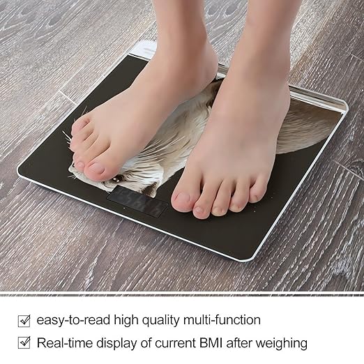 Otter Bathroom Scale Large LCD Backlight Display Digital Scale Rounded Corners Body Scales Automatic Power On/Off Bathroom Scales for Home Bedrooms
