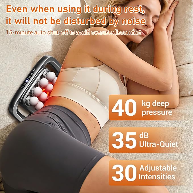 Gurui Massage Guns Deep Tissue Neck Massager with 16 Heads 16-Head Massage Gun Set for Deep Tissue and Back Shoulders Legs Pain Relief