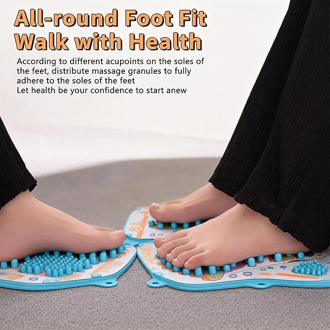 Foot Reflexology Massage Mat with Acupressure Points Shiatsu Massager for Plantar Fasciitis and Neuropathy Pain Relief (12.48 * 11.22 * 0.85“ Ounce 2)