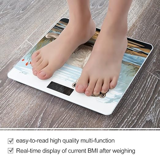 Otter Bathroom Scale Ultra-Bright Liquid Crystal Screen Weight Scale Accurate Bathroom Body Scales for Body Weight Bathroom Pet Home Bedroom Gift-Giving