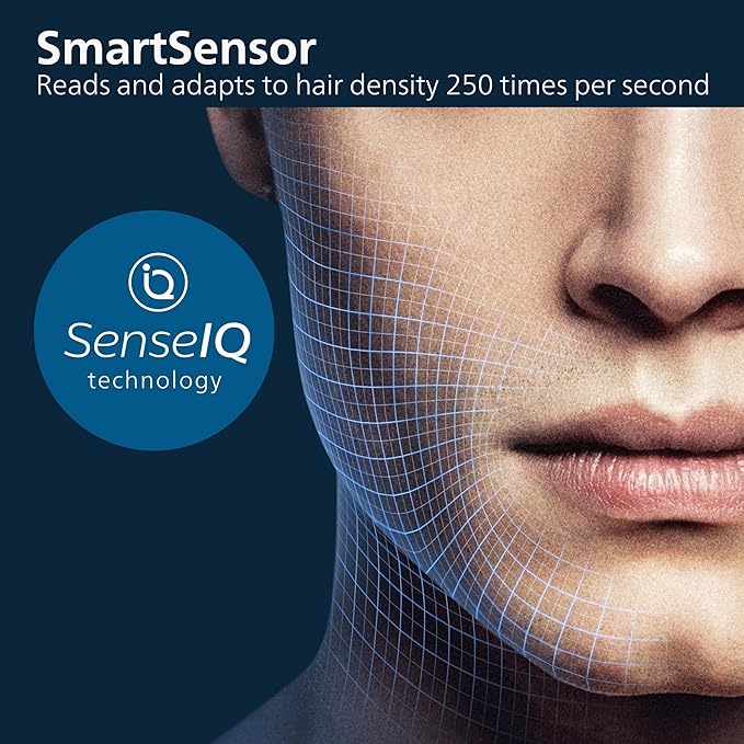 Philips Rechargeable Wet/Dry Electric Shaver Series 9000 with SenseIQ and Comfort Glide Ring Technology Battery Powered Silver