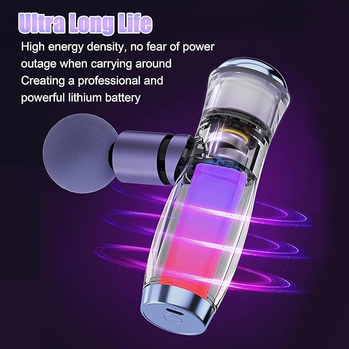 PGM Portable Massage Gun Deep Tissue Massage Gun Percussion Massager for Chronic Back Pain ReliefLightweight Hand held Electric Fascia Gun for Back Shoulder Pain ReliefNeck