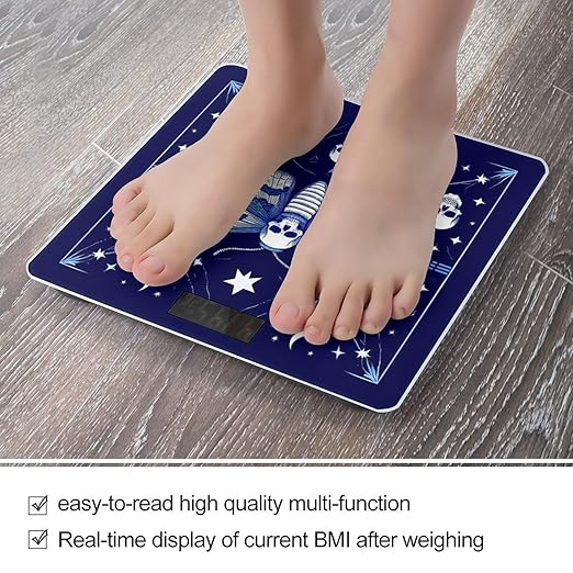 Women's Digital Bathroom Weighing Scale Automatic Switch Energy Saving Scale Smart Scale for Body Weight Goth Moth Dead Skull Moon