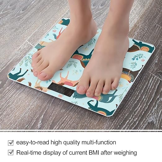 Men's Fashion Automatic Switch Digital Bathroom Weighing Scale Smart Scale Beautiful Flowers Floral Horse Art