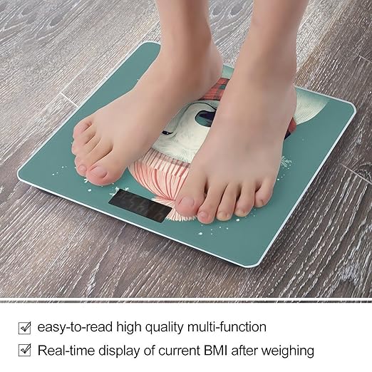 Bear Wearing Hat Smart Scale for Body Weight Accurate Bathroom Scale with LED Display Digital Weight Scales Weighing Machine High Precision Scales for Bath Home