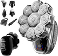 Electric Razor for MenHead Shavers for Bald MenElectric Shavers for Men with Wet &amp Dry Bald Head Shaver 9D Floating 5-in-1 Body Shavers Comes with Magnetic Detachable Blades